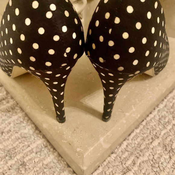 Polka Dot Peep Toe Heels - Picture 3 of 3